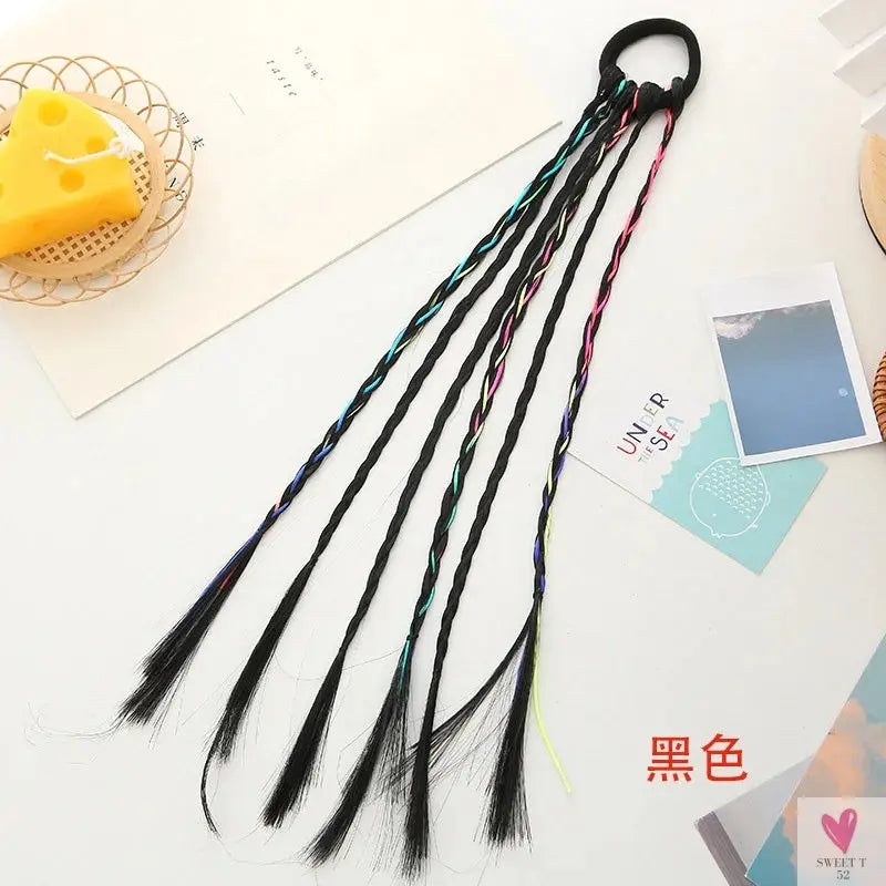 Girl's Colorful Ponytail Wig Headbands - Rubber Bands Headwear - Kids Hair Accessories/Hair Ornament-hair accessories-SWEET T 52
