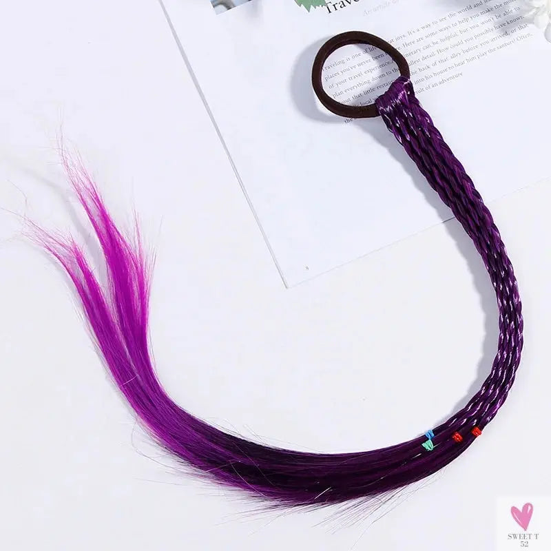 Girl's Colorful Ponytail Wig Headbands - Rubber Bands Headwear - Kids Hair Accessories/Hair Ornament-hair accessories-SWEET T 52
