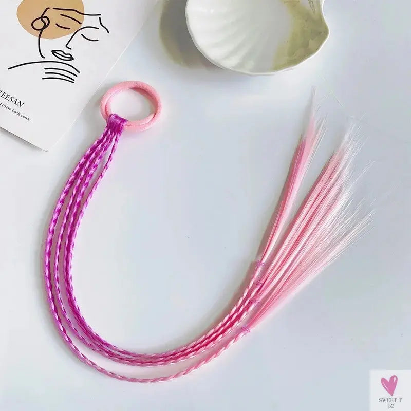 Girl's Colorful Ponytail Wig Headbands - Rubber Bands Headwear - Kids Hair Accessories/Hair Ornament-hair accessories-SWEET T 52
