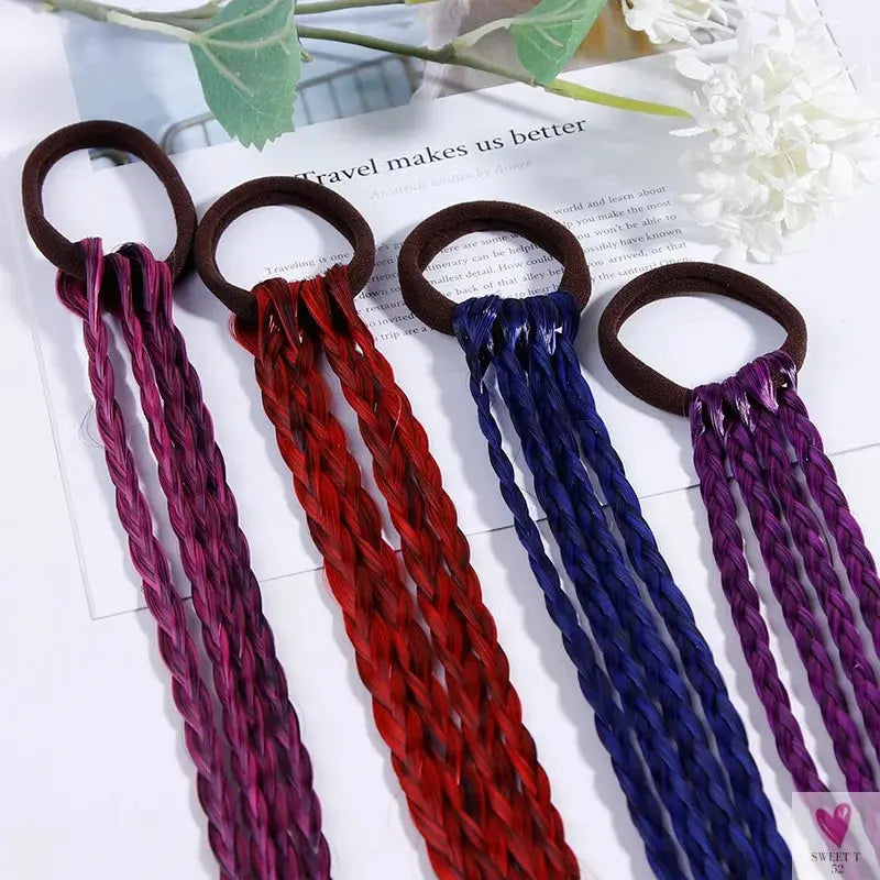 Girl's Colorful Ponytail Wig Headbands - Rubber Bands Headwear - Kids Hair Accessories/Hair Ornament-hair accessories-SWEET T 52