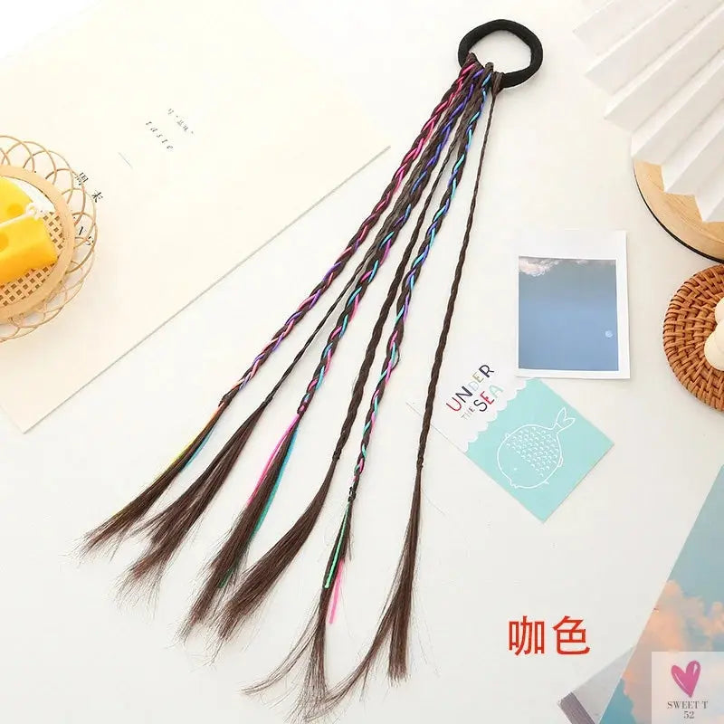 Girl's Colorful Ponytail Wig Headbands - Rubber Bands Headwear - Kids Hair Accessories/Hair Ornament-hair accessories-SWEET T 52