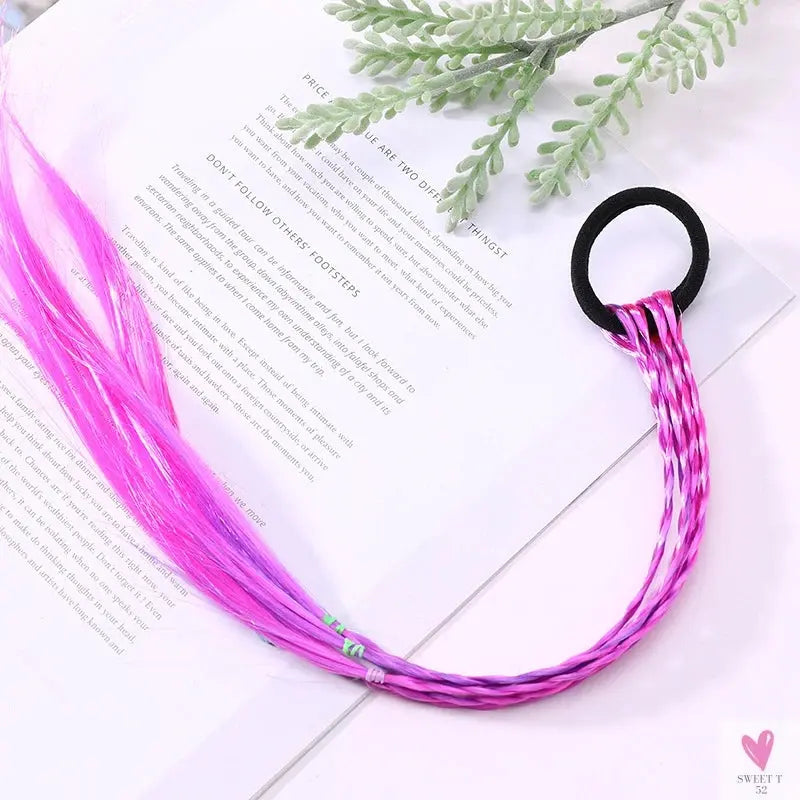 Girl's Colorful Ponytail Wig Headbands - Rubber Bands Headwear - Kids Hair Accessories/Hair Ornament-hair accessories-SWEET T 52