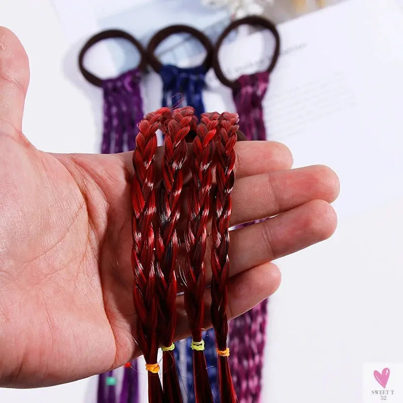 Girl's Colorful Ponytail Wig Headbands - Rubber Bands Headwear - Kids Hair Accessories/Hair Ornament-hair accessories-SWEET T 52