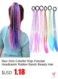 Girl's Colorful Ponytail Wig Headbands - Rubber Bands Headwear - Kids Hair Accessories/Hair Ornament-hair accessories-SWEET T 52