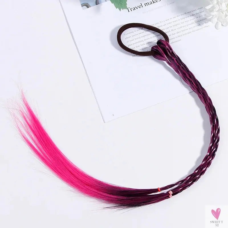 Girl's Colorful Ponytail Wig Headbands - Rubber Bands Headwear - Kids Hair Accessories/Hair Ornament-hair accessories-SWEET T 52