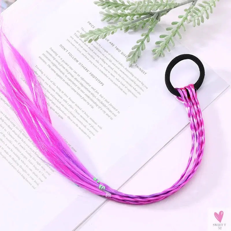 Girl's Colorful Ponytail Wig Headbands - Rubber Bands Headwear - Kids Hair Accessories/Hair Ornament-hair accessories-SWEET T 52