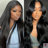 Glueless HD Lace Front Brazilian Remy Human Hair Wigs, Pre-Cut 7X5 Straight for Women, Transparent Lace Sweet T 52