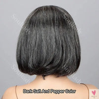 Glueless Ready-To-Go Salt And Pepper Wig - Straight Bob Real Human Hair Wig, 4x4 Lace Closure Wig for Women Sweet T 52
