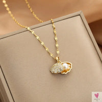 Gold Color Necklace for Women & Girls - Zircon Jewelry Pendant Necklace in Stainless Steel, Many Designs-Necklace-SWEET T 52