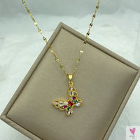 Gold Color Necklace for Women & Girls - Zircon Jewelry Pendant Necklace in Stainless Steel, Many Designs-Necklace-SWEET T 52