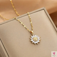 Gold Color Necklace for Women & Girls - Zircon Jewelry Pendant Necklace in Stainless Steel, Many Designs-Necklace-SWEET T 52