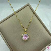 Gold Color Necklace for Women & Girls - Zircon Jewelry Pendant Necklace in Stainless Steel, Many Designs-Necklace-SWEET T 52