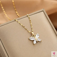 Gold Color Necklace for Women & Girls - Zircon Jewelry Pendant Necklace in Stainless Steel, Many Designs-Necklace-SWEET T 52