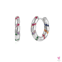 Gold Filled Stud Earrings For Women & Girls - Ear Cuffs, Colorful Zircon Dangle Hoop Earrings, Fashion, Party Jewelry-Earrings-SWEET T 52