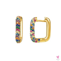 Gold Filled Stud Earrings For Women & Girls - Ear Cuffs, Colorful Zircon Dangle Hoop Earrings, Fashion, Party Jewelry-Earrings-SWEET T 52