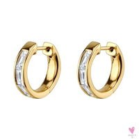 Gold Filled Stud Earrings For Women & Girls - Ear Cuffs, Colorful Zircon Dangle Hoop Earrings, Fashion, Party Jewelry-Earrings-SWEET T 52