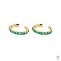 Gold Filled Stud Earrings For Women & Girls - Ear Cuffs, Colorful Zircon Dangle Hoop Earrings, Fashion, Party Jewelry-Earrings-SWEET T 52