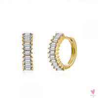 Gold Filled Stud Earrings For Women & Girls - Ear Cuffs, Colorful Zircon Dangle Hoop Earrings, Fashion, Party Jewelry-Earrings-SWEET T 52