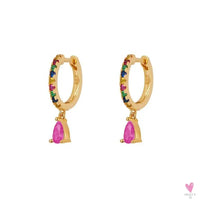 Gold Filled Stud Earrings For Women & Girls - Ear Cuffs, Colorful Zircon Dangle Hoop Earrings, Fashion, Party Jewelry-Earrings-SWEET T 52