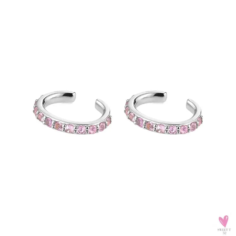 Gold Filled Stud Earrings For Women & Girls - Ear Cuffs, Colorful Zircon Dangle Hoop Earrings, Fashion, Party Jewelry-Earrings-SWEET T 52