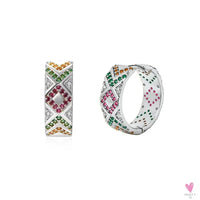 Gold Filled Stud Earrings For Women & Girls - Ear Cuffs, Colorful Zircon Dangle Hoop Earrings, Fashion, Party Jewelry-Earrings-SWEET T 52