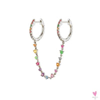 Gold Filled Stud Earrings For Women & Girls - Ear Cuffs, Colorful Zircon Dangle Hoop Earrings, Fashion, Party Jewelry-Earrings-SWEET T 52