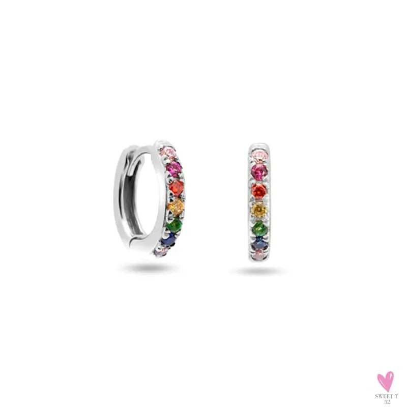 Gold Filled Stud Earrings For Women & Girls - Ear Cuffs, Colorful Zircon Dangle Hoop Earrings, Fashion, Party Jewelry-Earrings-SWEET T 52