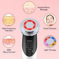 7 in 1 RF&EMS Micro Current Lifting Device - Vibration LED Face Skin Rejuvenation, Wrinkle Remover, Anti-Aging Facial Beauty Device