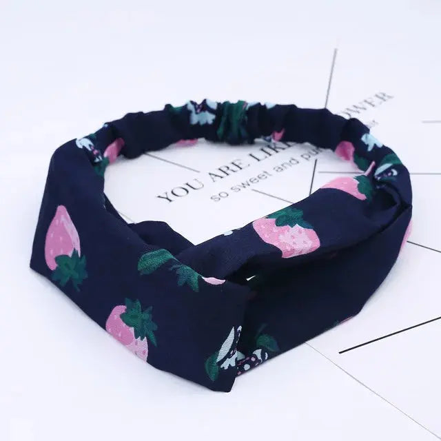 Bohemian Criss-Cross Elastic Hair Bands - Knot Headbands for Women & Girls - Bandana Girls Striped Hairwear-Headbands-SWEET T 52