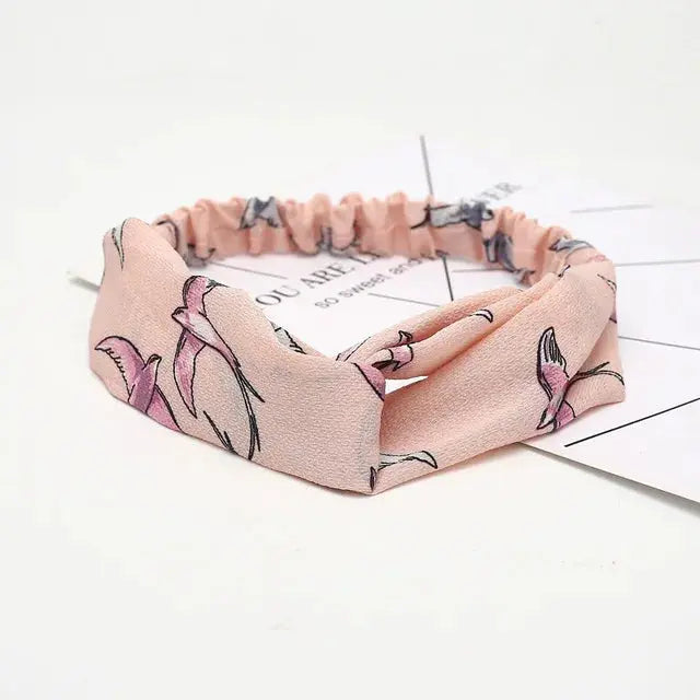 Bohemian Criss-Cross Elastic Hair Bands - Knot Headbands for Women & Girls - Bandana Girls Striped Hairwear-Headbands-SWEET T 52