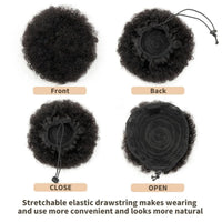 Afro Puff Kinky Curly Drawstring Ponytail - 4, 6 & 8 Inch, 8 Shades