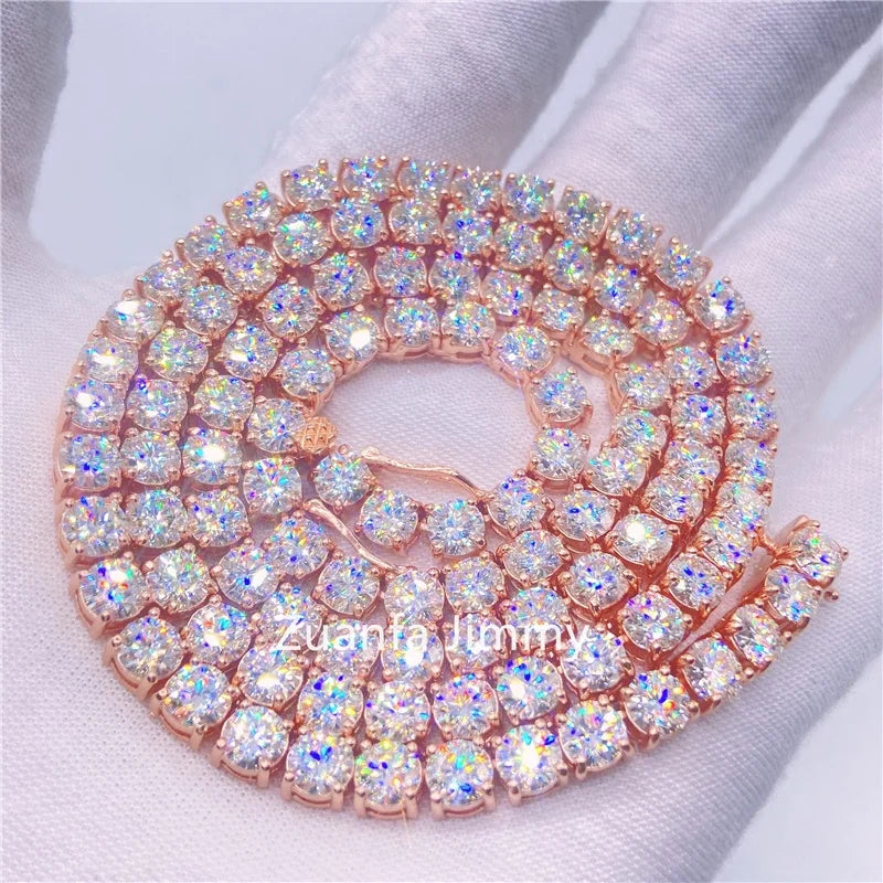 Luxury Men Women Hip Hop Iced Out Fine Jewelry 2MM 3MM 4MM 5MM Lab Diamond S925 Silver Vvs Moissanite Tennis Chain Necklace Sweet T 52