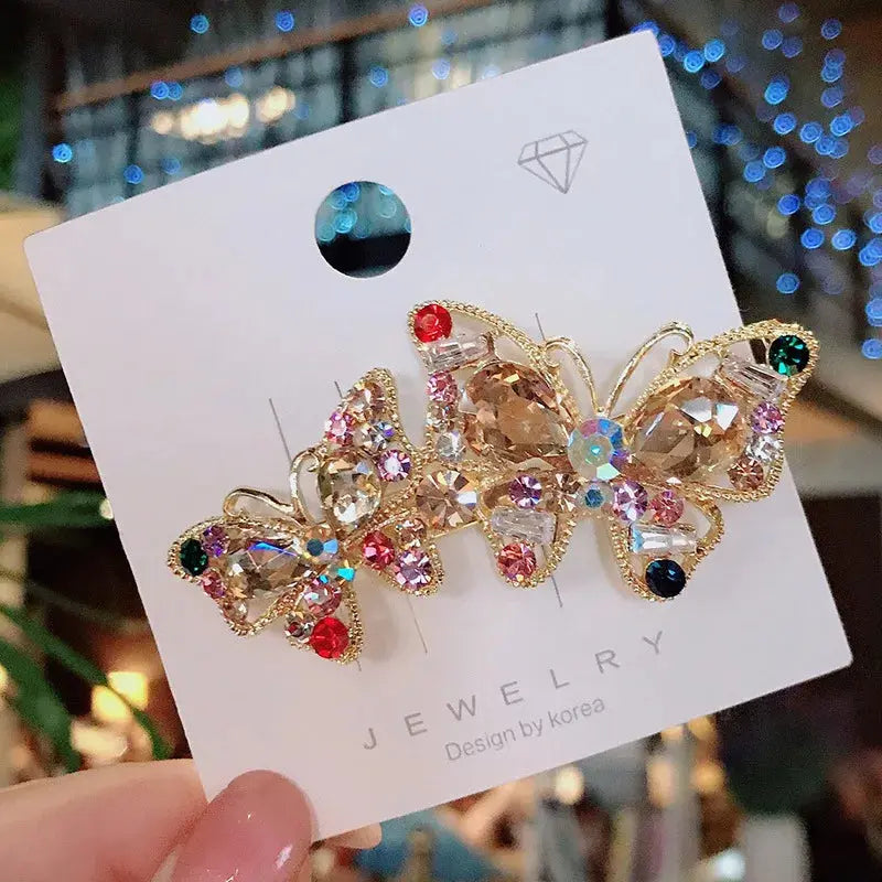Retro Full Diamond Hairpins for Women & Girls. Fashion Hairpins, Rhinestone Hair Accessories, Butterfly Hairpins - SWEET T 52