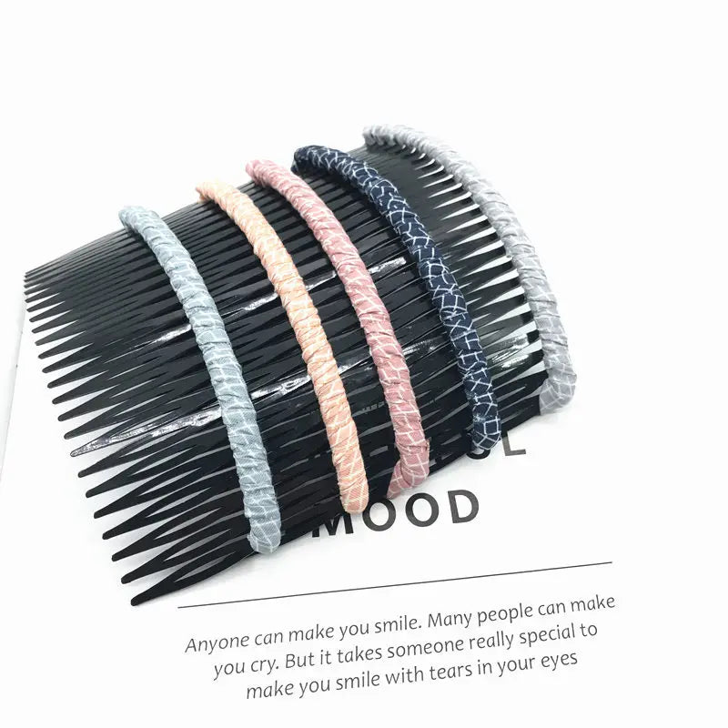 5pc/set Hair Side Combs - Cloth Art Insert Combs for Women and Girls. Ladies' Hair Styling Tools
