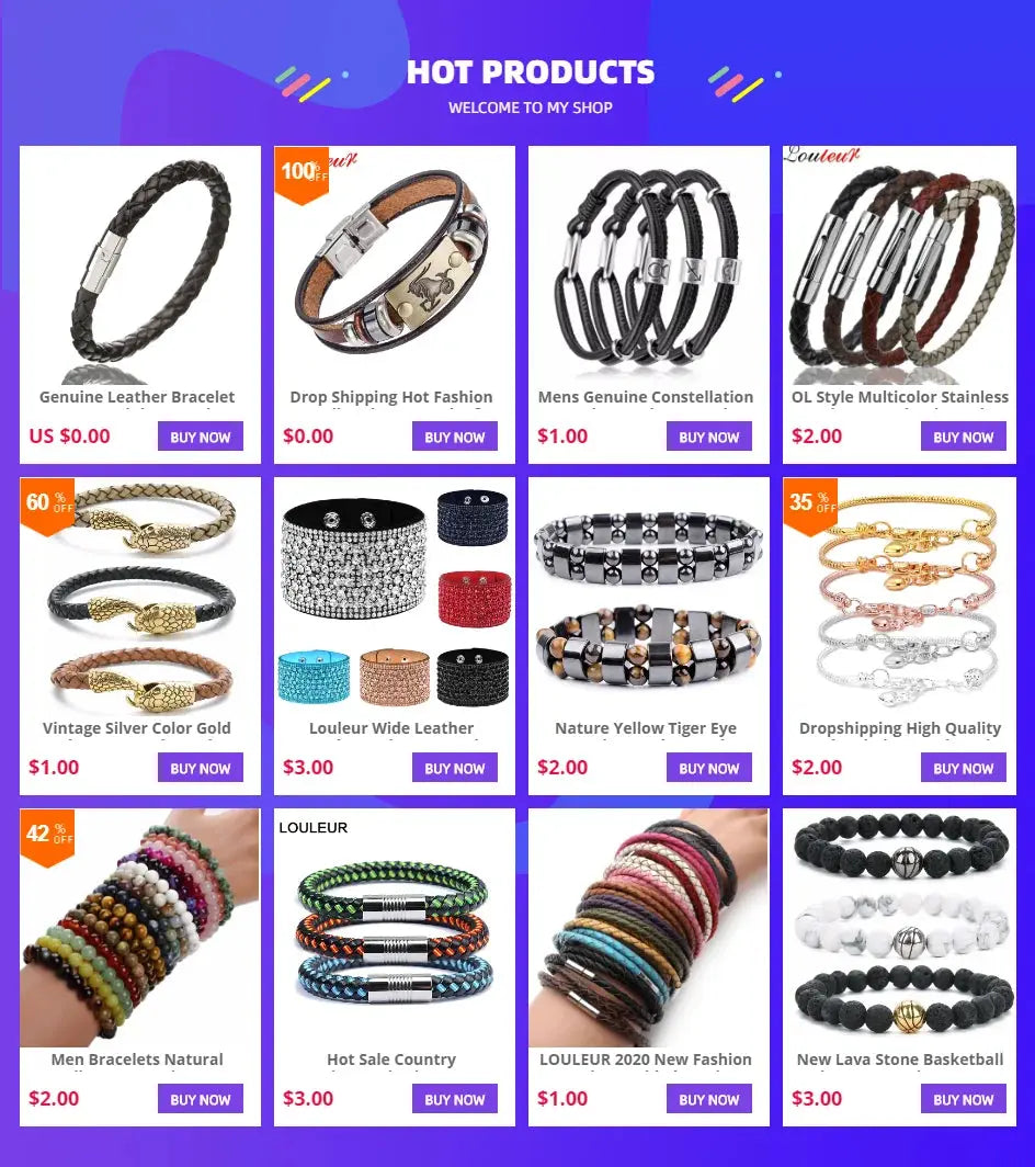 Men's Multicolor Stainless Steel Button Leather Bracelet - DIY & Custom Logo Birthday/Valentine's Day Gift-Bracelet-SWEET T 52