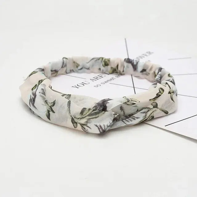 Bohemian Criss-Cross Elastic Hair Bands - Knot Headbands for Women & Girls - Bandana Girls Striped Hairwear-Headbands-SWEET T 52