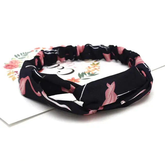 Bohemian Criss-Cross Elastic Hair Bands - Knot Headbands for Women & Girls - Bandana Girls Striped Hairwear-Headbands-SWEET T 52