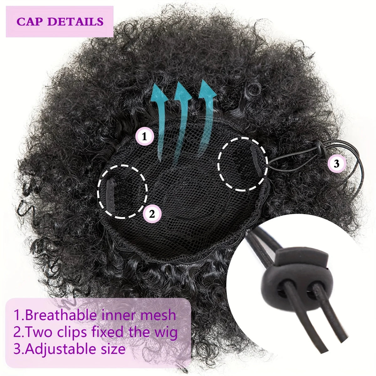 Afro Puff Kinky Curly Drawstring Ponytail - 4, 6 & 8 Inch, 8 Shades