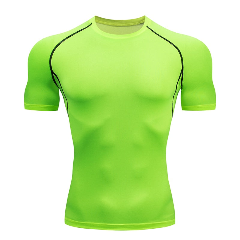 Quick Drying Elastic T-Shirt for Men & Boys, Anti-Wrinkle in 8 Solid Colors for Gym or Sports