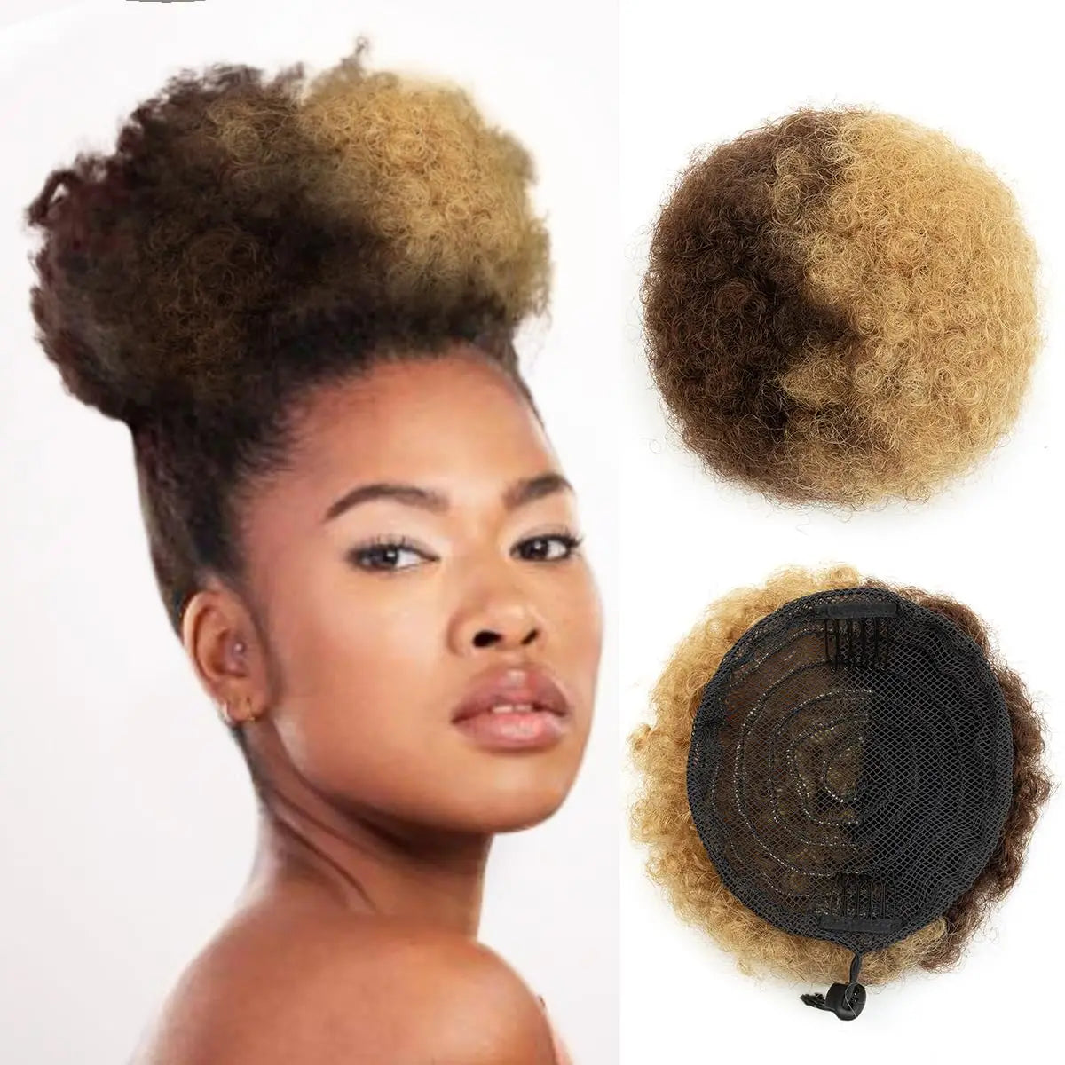 Afro Puff Kinky Curly Drawstring Ponytail - 4, 6 & 8 Inch, 8 Shades