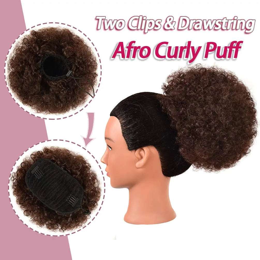 Afro Puff Kinky Curly Drawstring Ponytail - 4, 6 & 8 Inch, 8 Shades