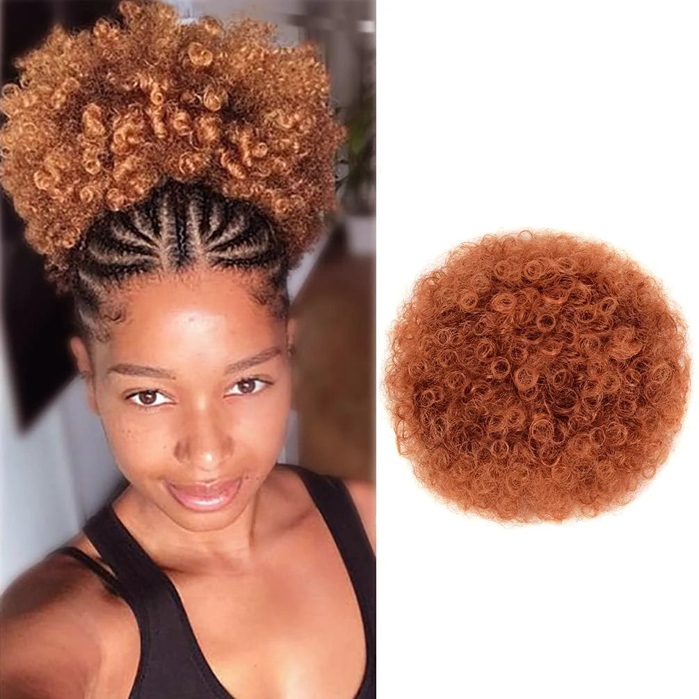 Afro Puff Kinky Curly Drawstring Ponytail - 4, 6 & 8 Inch, 8 Shades