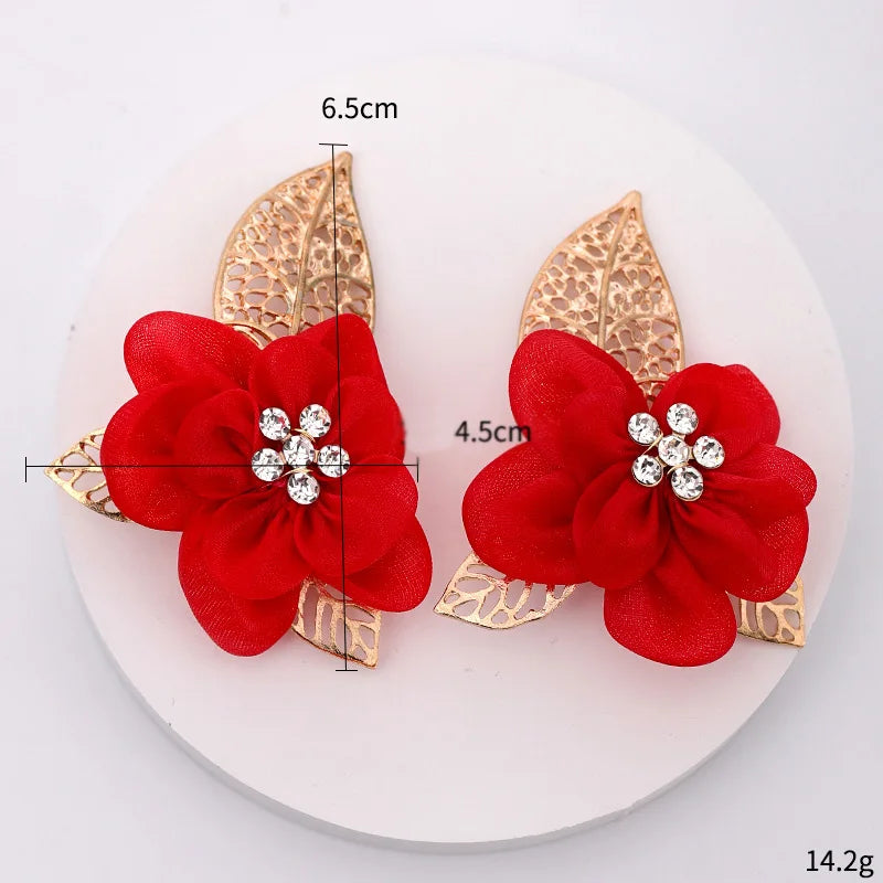 Red Hairpins/Bride Hair Clips - Vintage Chinese Wedding Hair Accessories for Women and Girls