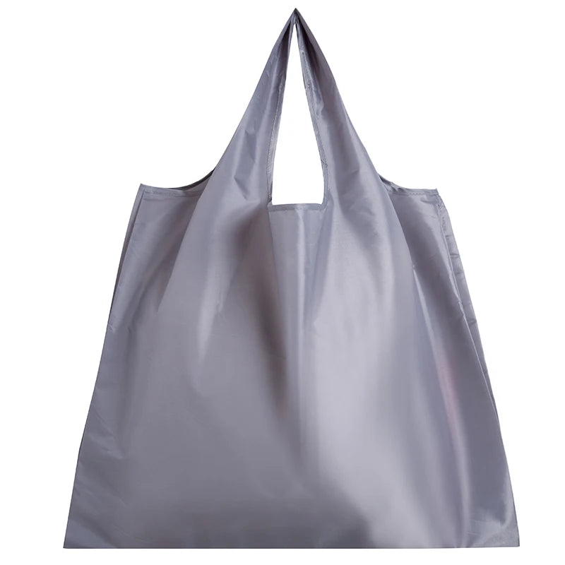 Big Size Thick Nylon Large Tote, ECO Reusable Polyester Portable Women's Folding Shoulder Shopping Pouch