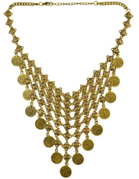 Bohemian Women's Gold/Silver Color Coin Tassel Necklace. Classic Vintage Turkish Dress Jewelry