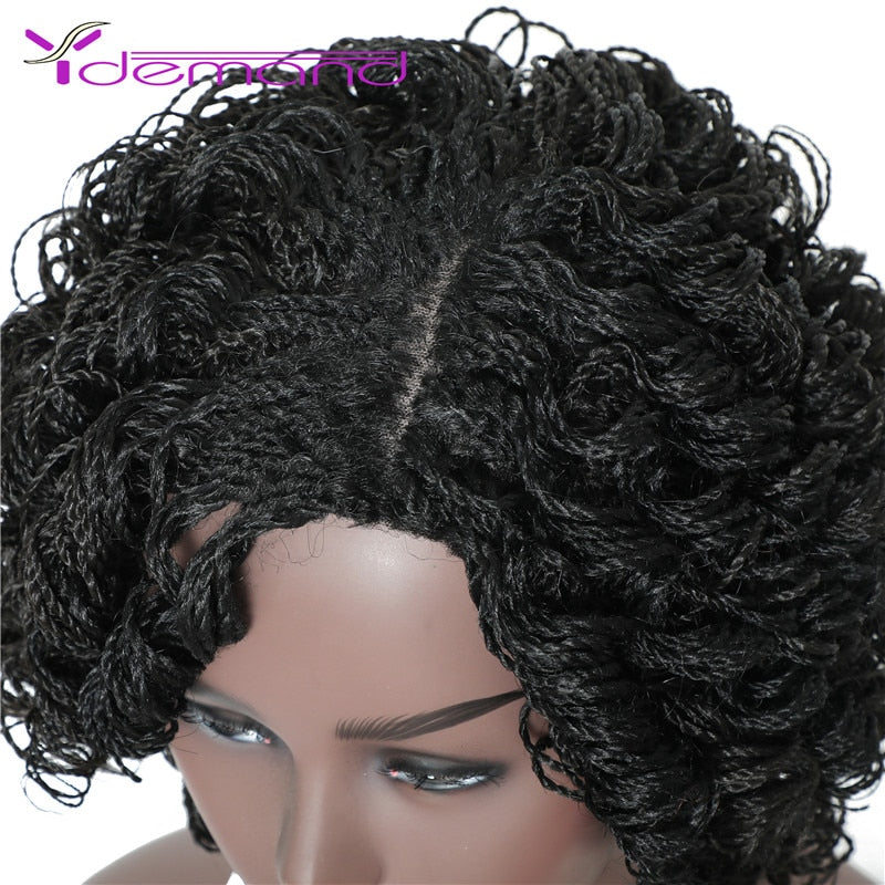 Crochet Wigs - Two Strands Of Hair Twist Curly Braided Synthetic Wig, Braiding Hair BOBO Styles For Women & Girls