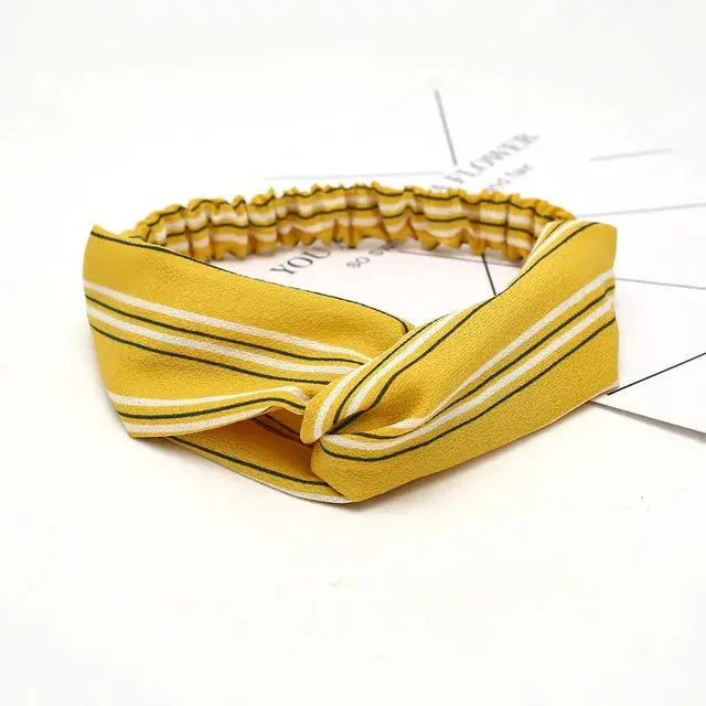 Bohemian Criss-Cross Elastic Hair Bands - Knot Headbands for Women & Girls - Bandana Girls Striped Hairwear-Headbands-SWEET T 52