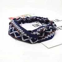 Bohemian Criss-Cross Elastic Hair Bands - Knot Headbands for Women & Girls - Bandana Girls Striped Hairwear-Headbands-SWEET T 52