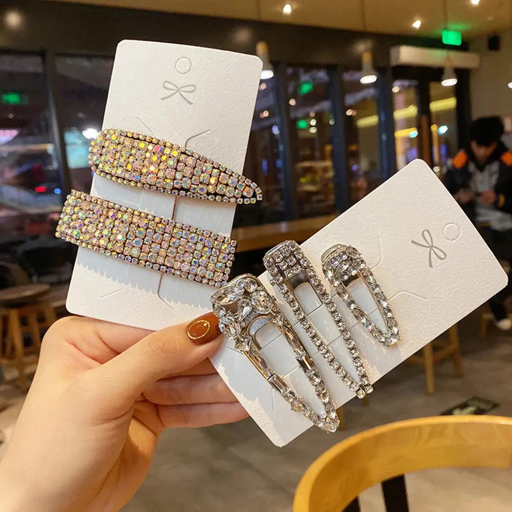 Fashion Crystal Hair Clips For Women and Girls, Pearl Hairpins, Rhinestone Barrette Sets, Geometric Hair Jewelry Accessories-hair accessories-SWEET T 52