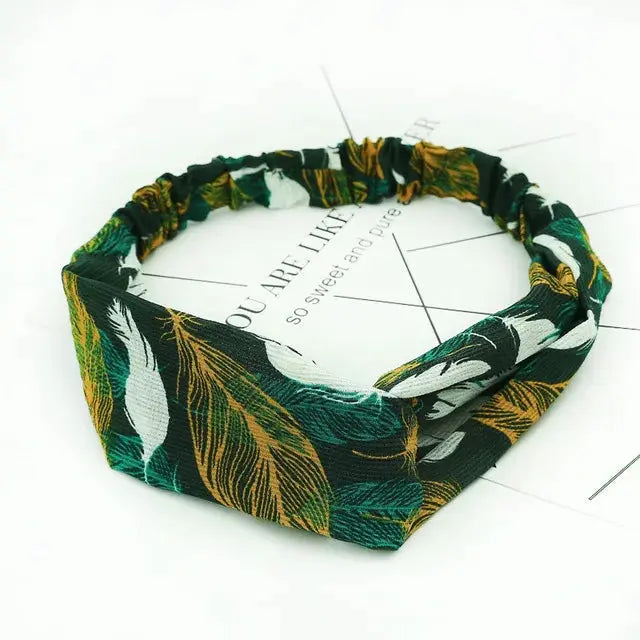 Bohemian Criss-Cross Elastic Hair Bands - Knot Headbands for Women & Girls - Bandana Girls Striped Hairwear-Headbands-SWEET T 52